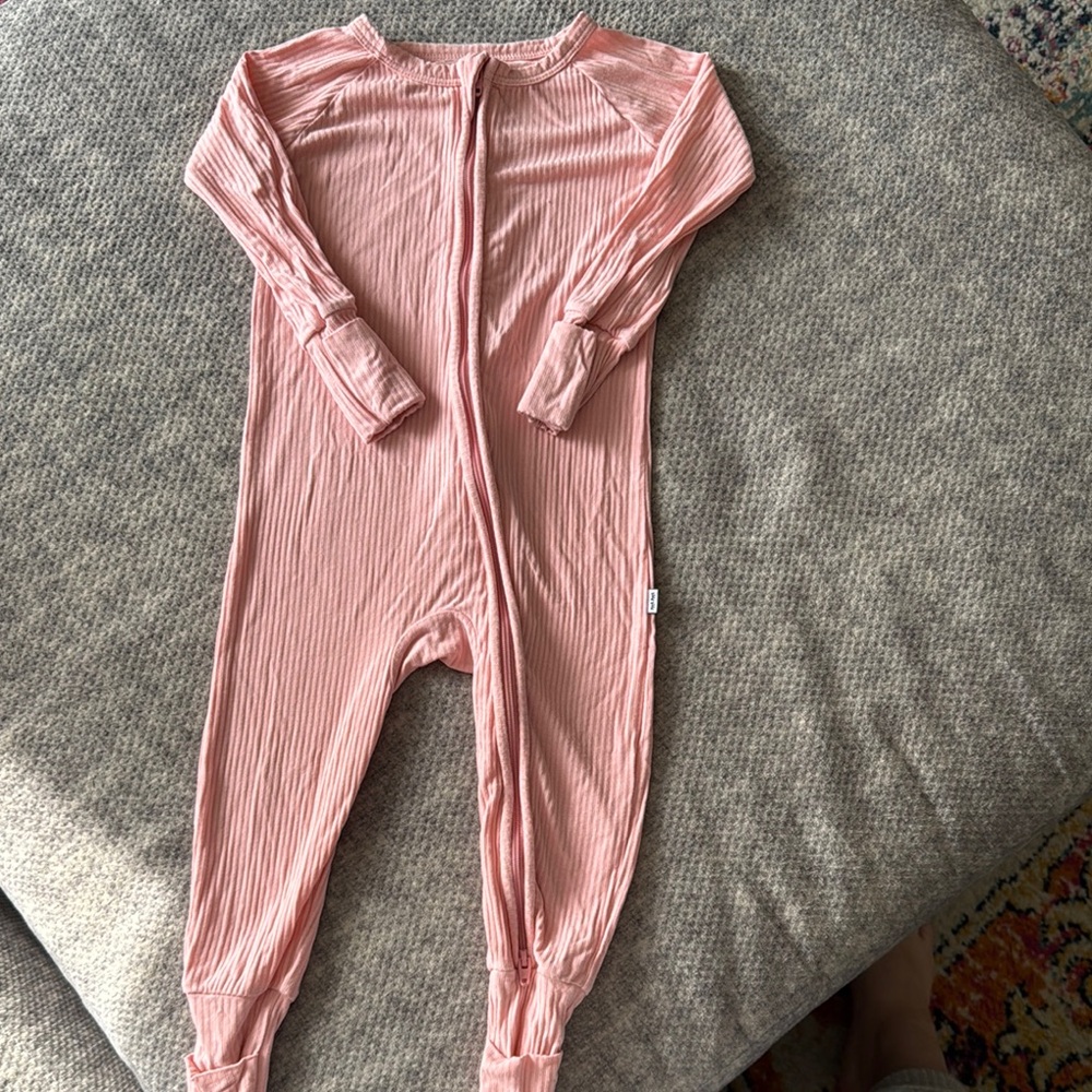 Little Sleepies Pink Footies One Piece with Zipper Closure